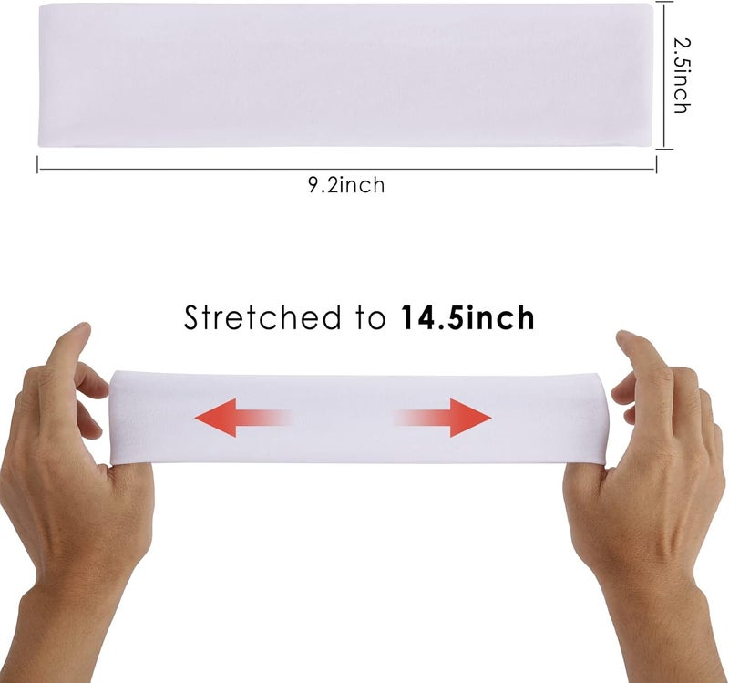HAUCA Workout Headbands for Women Hair 9 Pcs Non Slip Cotton Like Head Bands for Girls 2.5 inch Wide Soft Elastic Cloth Athletic Sweat Hair Women Bands - Image 5